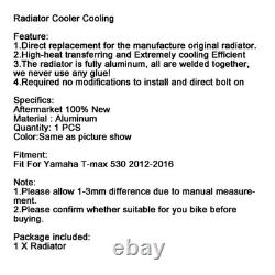 Aluminum Radiator Cooling Cooler for Yamaha TMAX 530 2012–2016