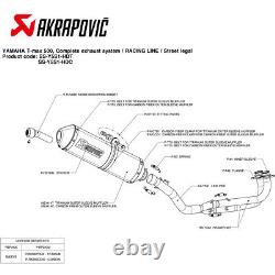 Complete Akrapovic Racing Line Carbon Yamaha T-max 530 2001 2007