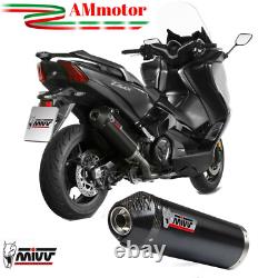 Complete Exhaust Motorcycle Mivv Yamaha T-Max 530 2017 Oval Black Carbon Cap