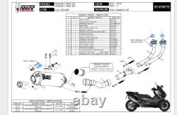 Complete Exhaust Motorcycle Mivv Yamaha T-Max 530 2017 Oval Black Carbon Cap