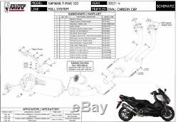 Yamaha T-max 530 2017 2018 MIVV Complete Line Oval Black Approved