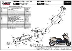 Echappement Complete Mivv Yamaha T-Max 500 2007 Moto Silencieux Suono Noir