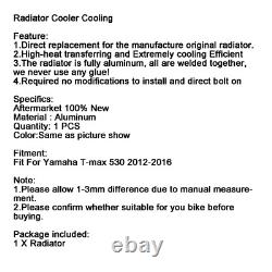 Radiator Cooling Cooler Aluminum Pour Yamaha TMAX530 T-max 530 2012-2016