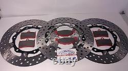 Set 3 Disques de Frein T-Max Plaquettes Yamaha Tmax 500 2008 2009 2010 2011