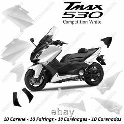 Set Carénage Coques Matières Plastiques Yamaha Tmax T-Max 530 2012 14 Blanc Luc